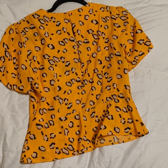 Topshop orange leopard print blouse - Picture 5 of 7